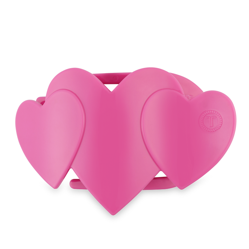 TELETIES - Flat Hair Clip | Large | Pink Heart to Heart