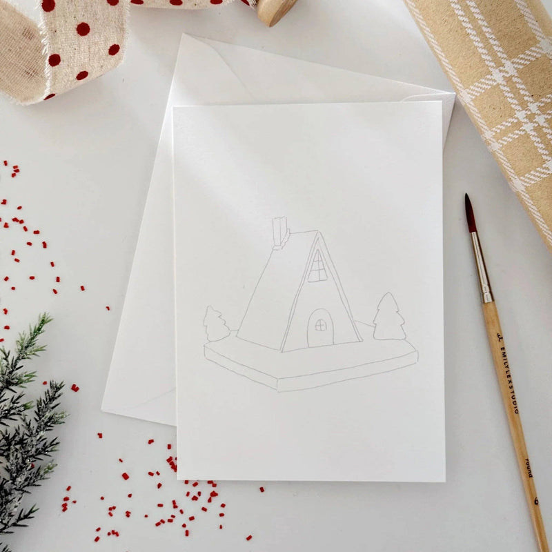 emily lex studio - Gingerbread paintable watercolor notecard set