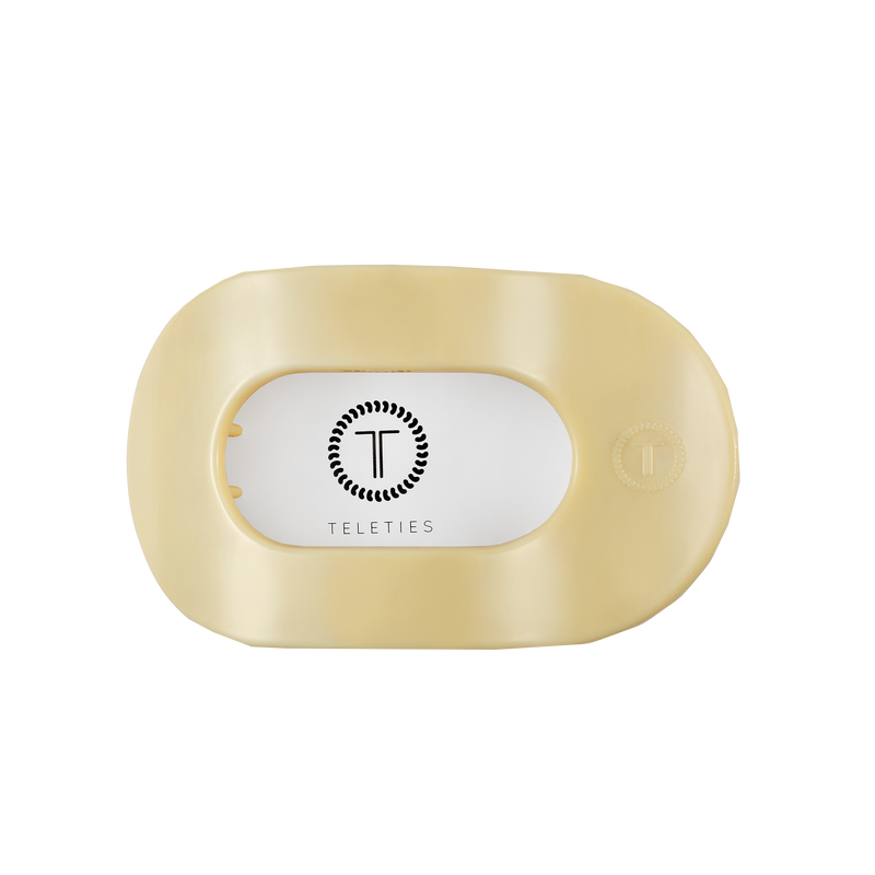 TELETIES - Flat Round Hair Clip | Medium | Butter Yellow