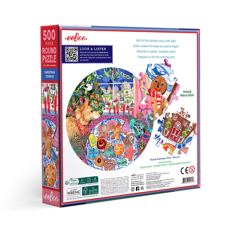 eeBoo - Christmas Cookies 500 Piece Round Puzzle