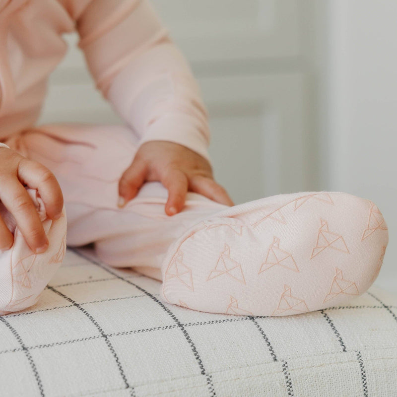 Copper Pearl - Zip-Up Footie Pajama - Blush