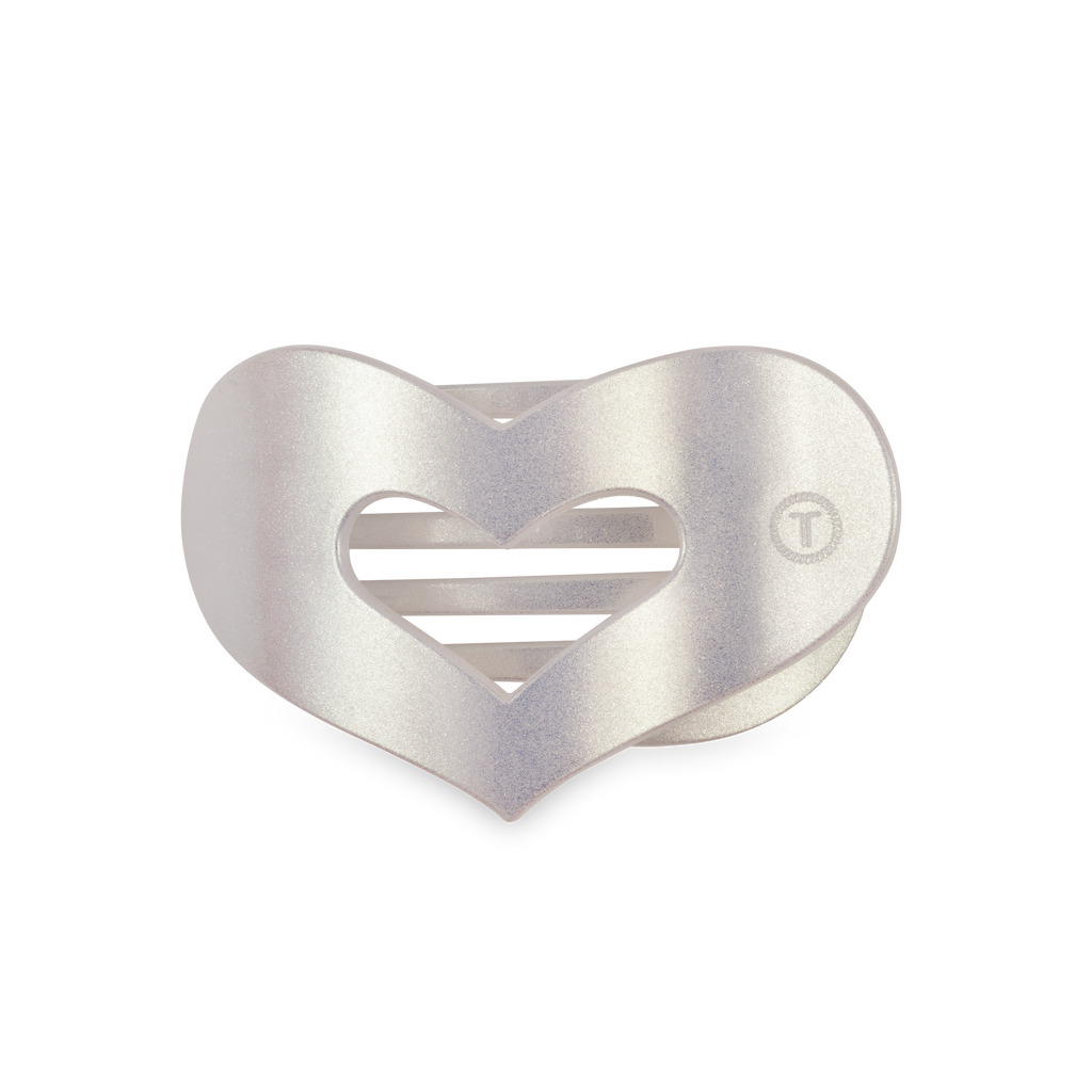 TELETIES - Mother of Pearl Heart Flat Clip
