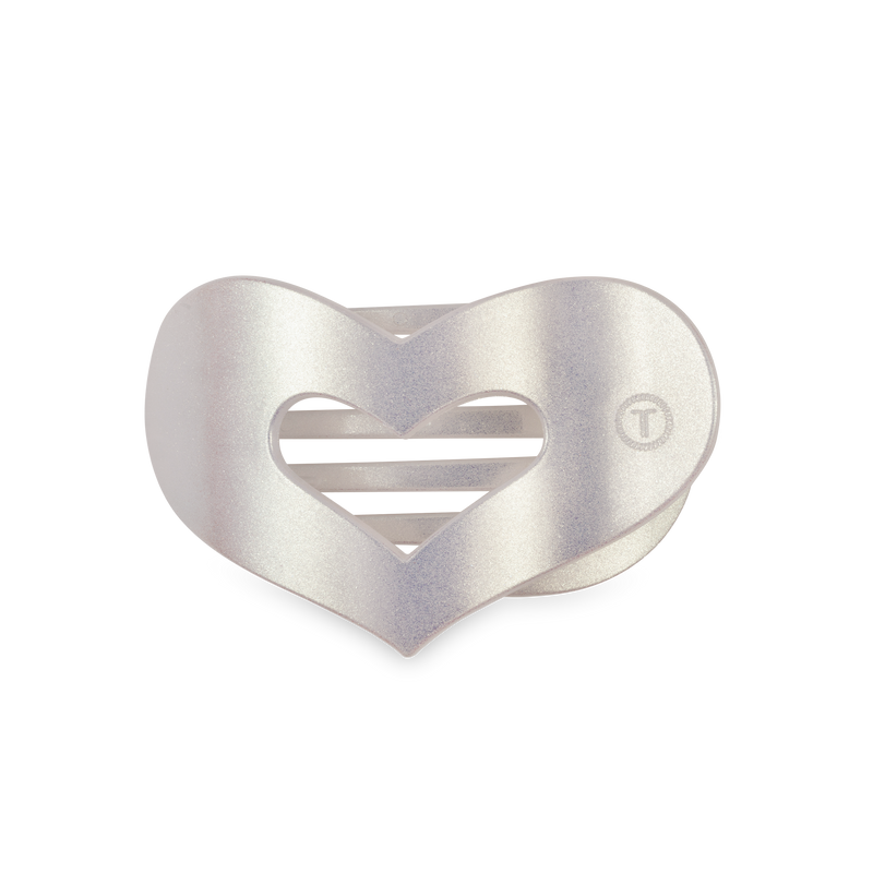 TELETIES - Mother of Pearl Heart Flat Clip