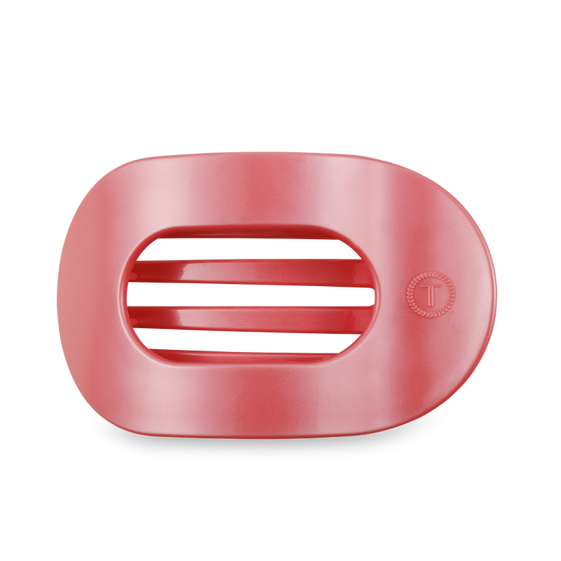 TELETIES - Round Flat Hair Clip | Large | Calming Coral