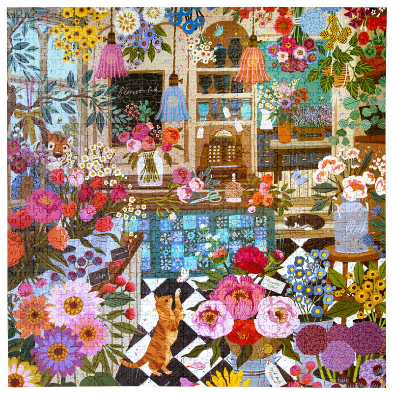 eeBoo - English Flower Shop 1000 Piece Puzzle