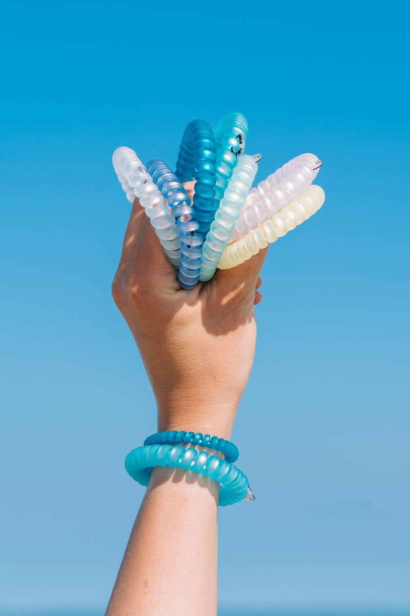 TELETIES - Spiral Hair Coils | Small | Blue Seas
