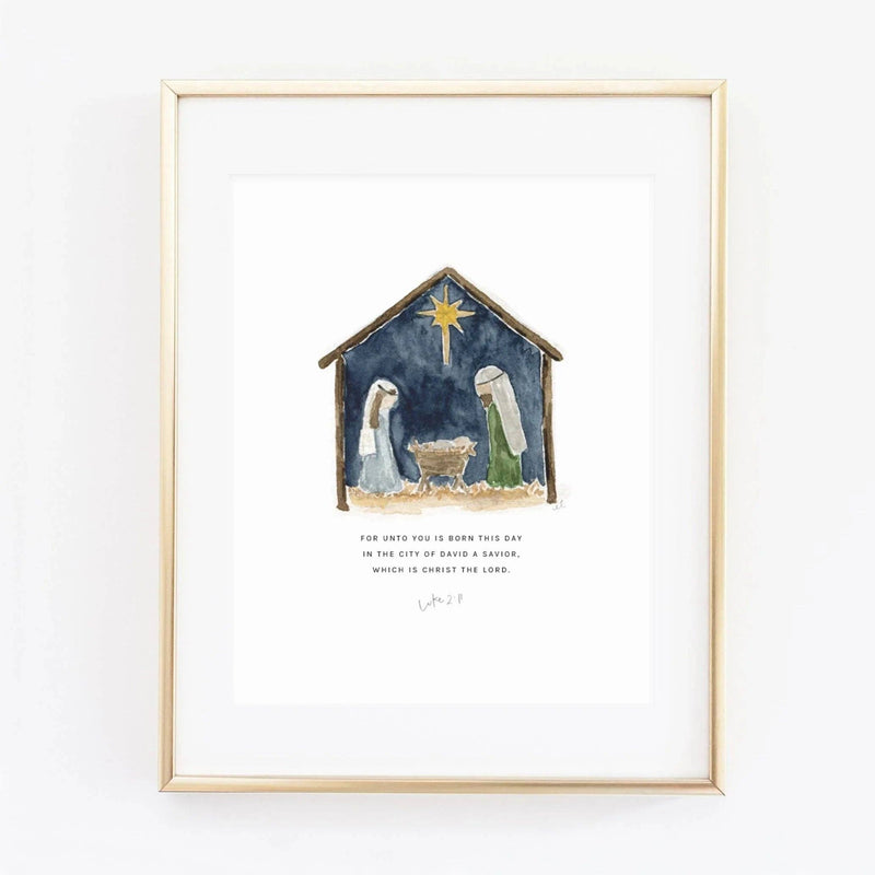 emily lex studio - Nativity luke 2:11 scripture print
