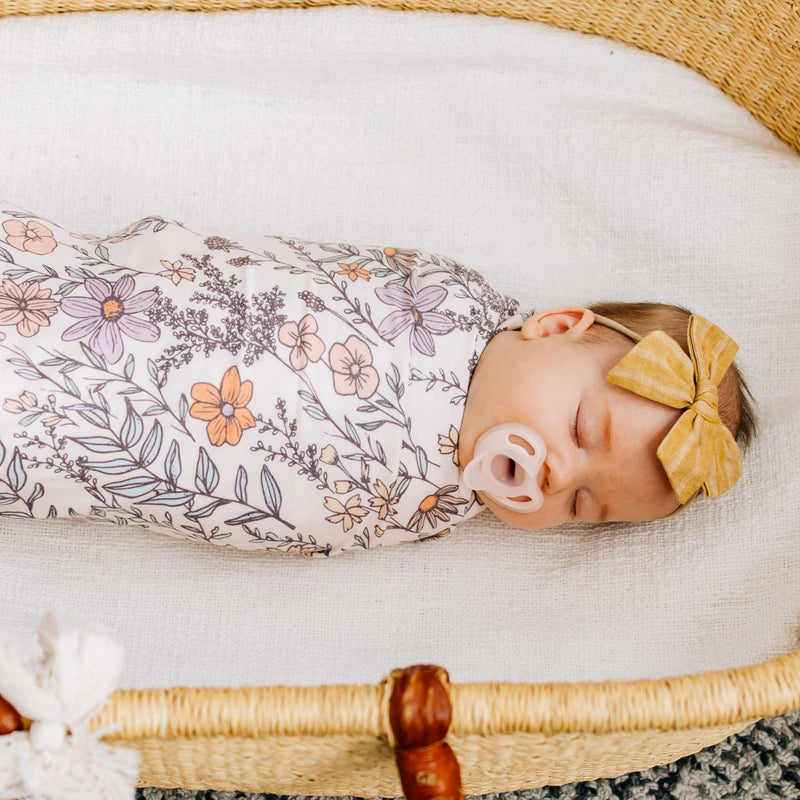 Copper Pearl - Knit Swaddle Blanket - Flora