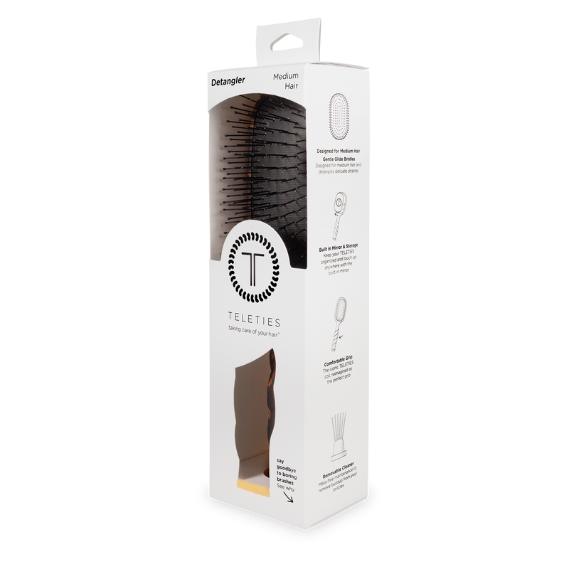 TELETIES - Detangler Hair Brush for Medium Hair - Tortoise