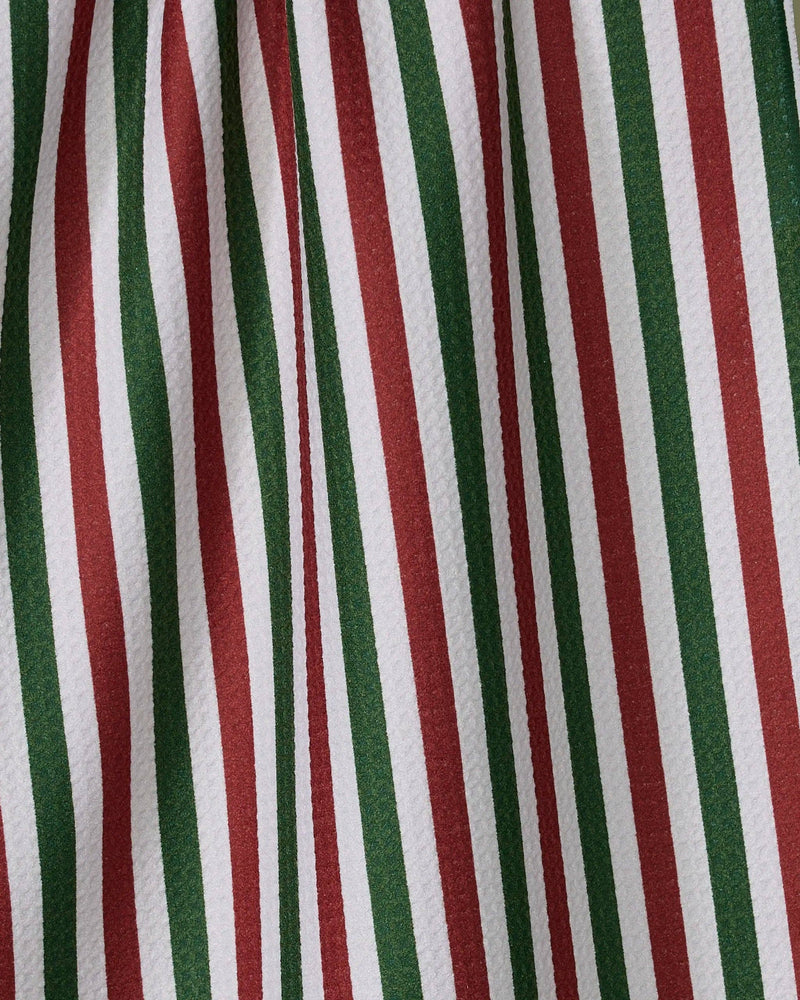 Geometry - Ribbon Green Red Tea Towel