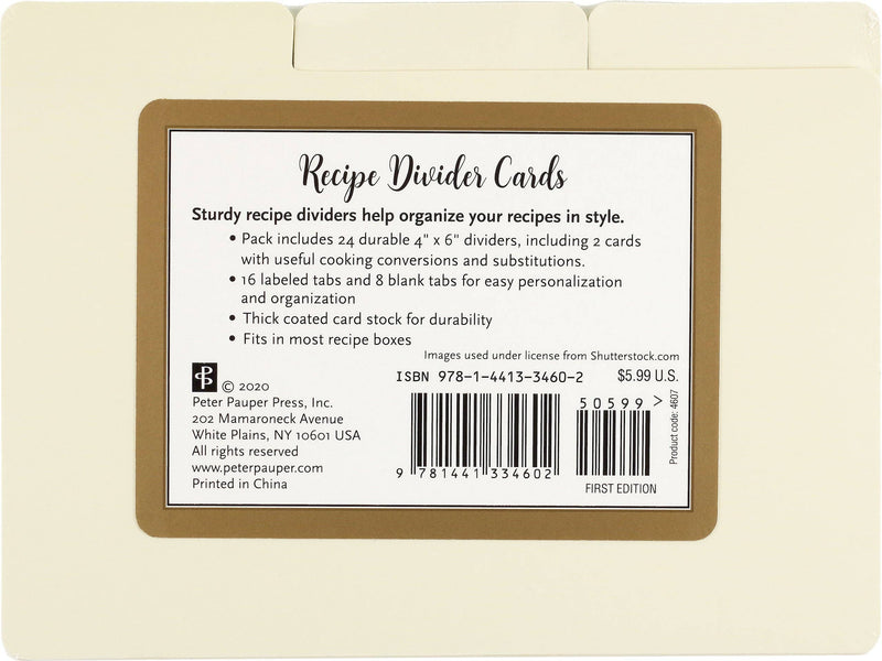 Peter Pauper Press - Recipe Card Dividers (24 pack)