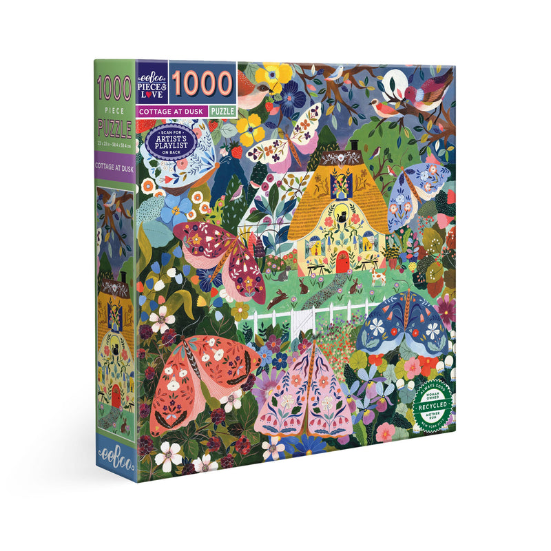 eeBoo - Cottage at Dusk 1000 Piece Puzzle