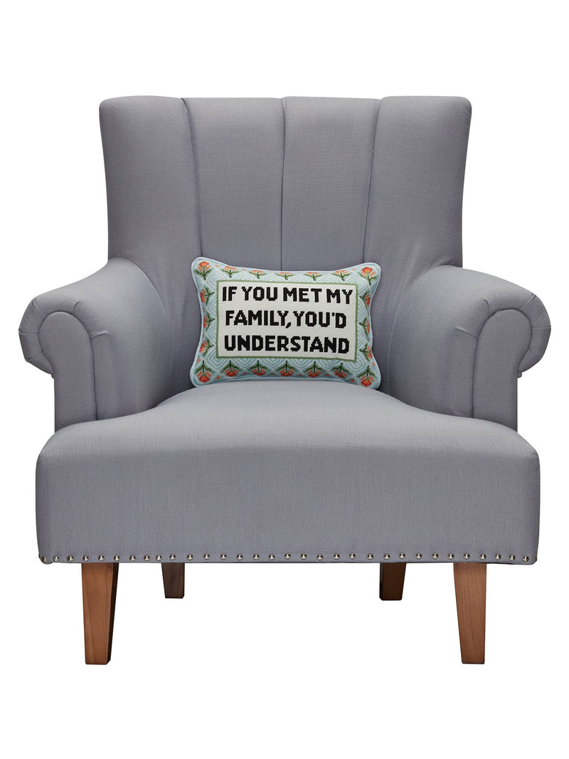 Peking Handicraft - If You Met My Family Embroidered Pillow