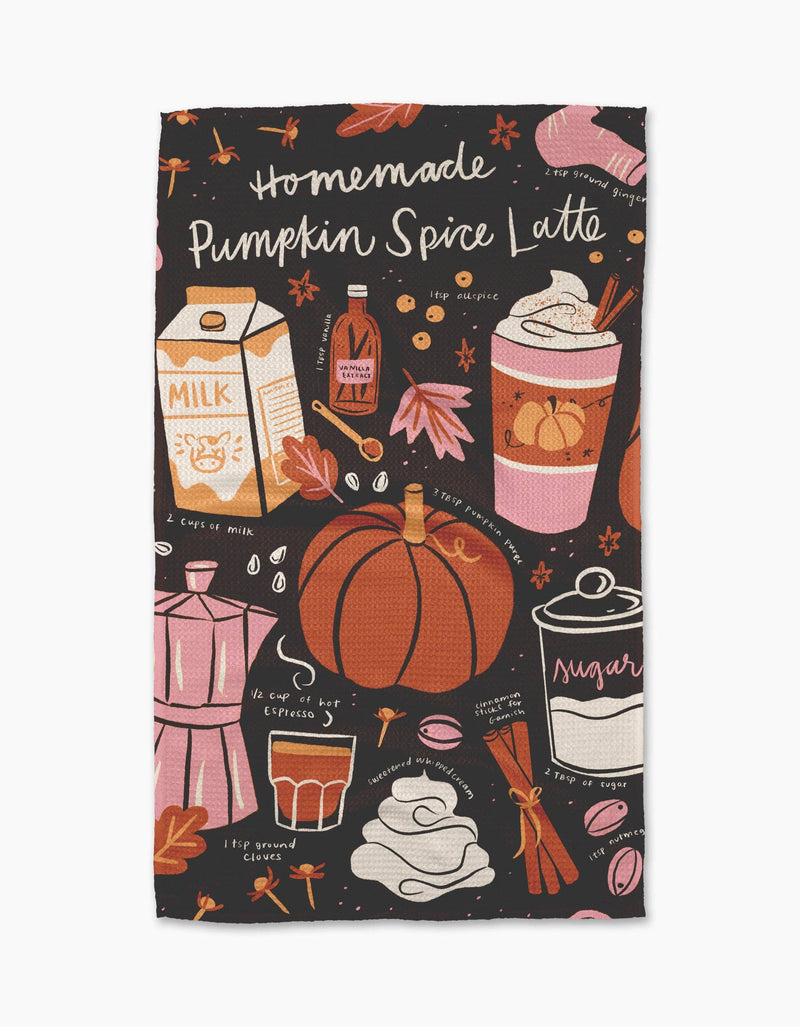 Geometry - Pumpkin Spice Latte Tea Towel