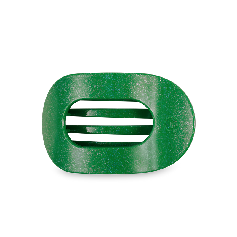 TELETIES - Round Flat Hair Clip | Medium | Shamrock Shimmer