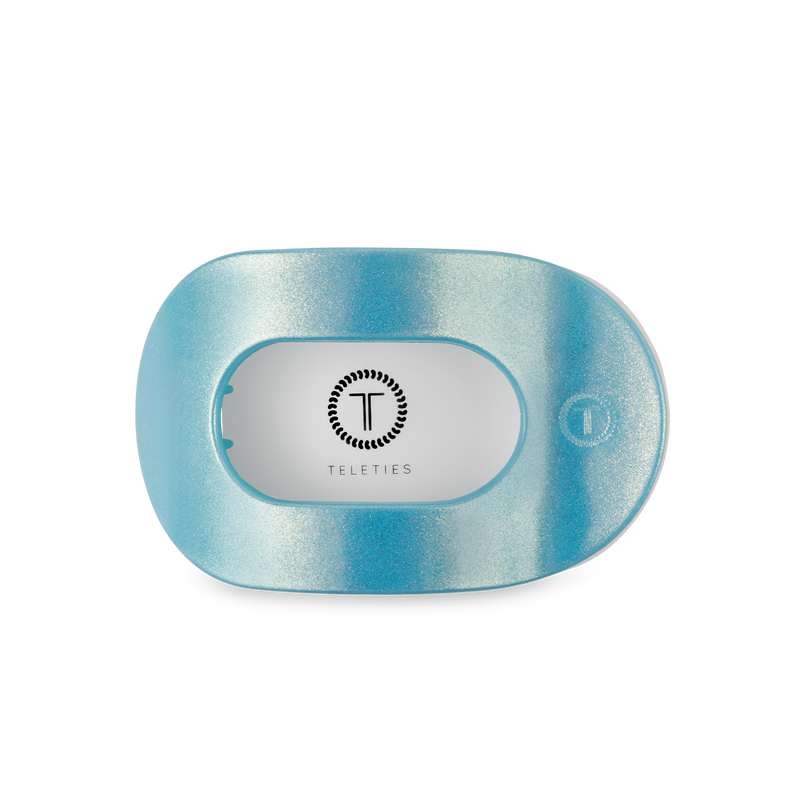TELETIES - Round Flat Hair Clip | Medium | Blue Seas