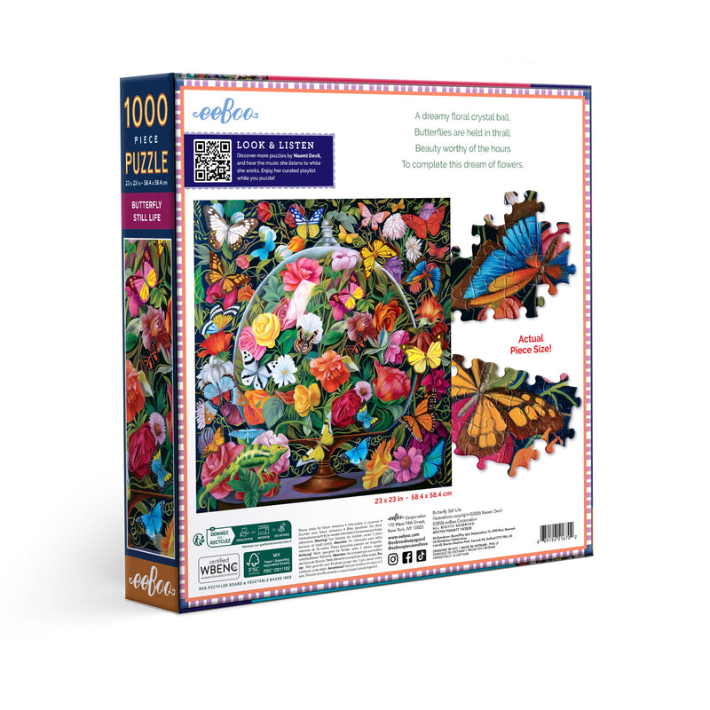 eeBoo - Butterfly Still Life 1000 Piece Puzzle