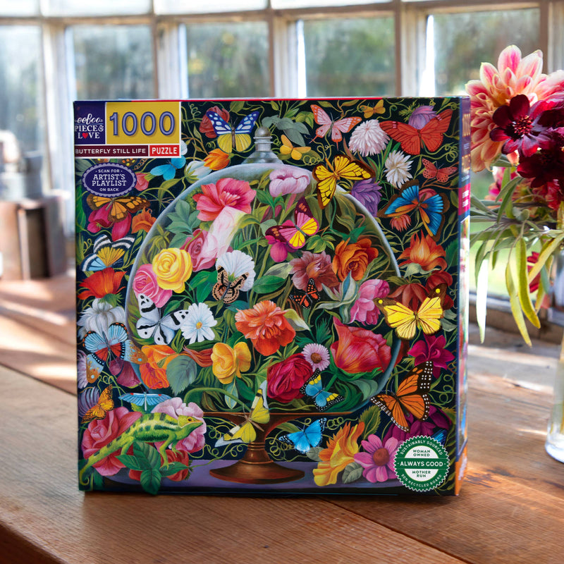 eeBoo - Butterfly Still Life 1000 Piece Puzzle
