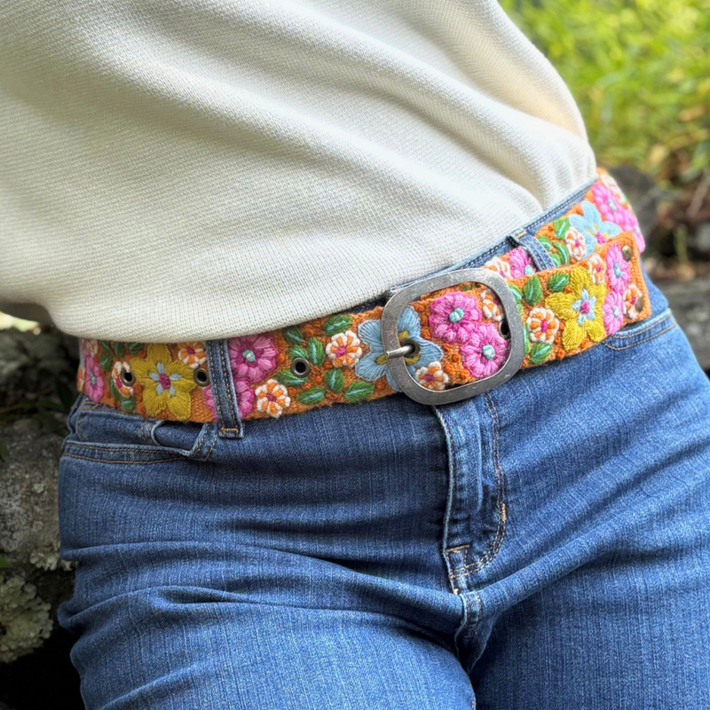 Jenny Krauss - In the Garden Floral Embroidered Wool Belt