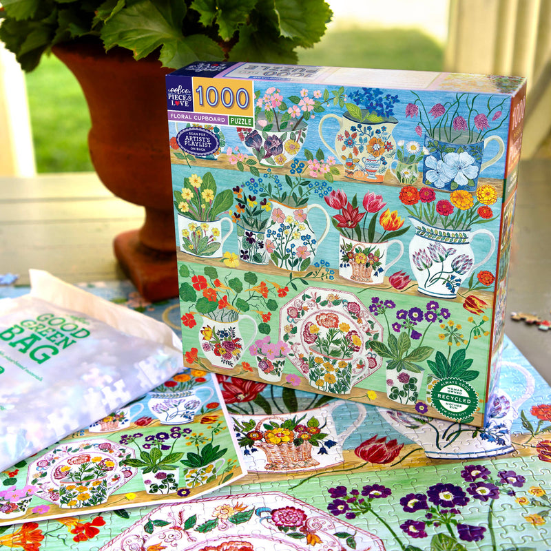 eeBoo - Floral Cupboard 1000 Piece Puzzle