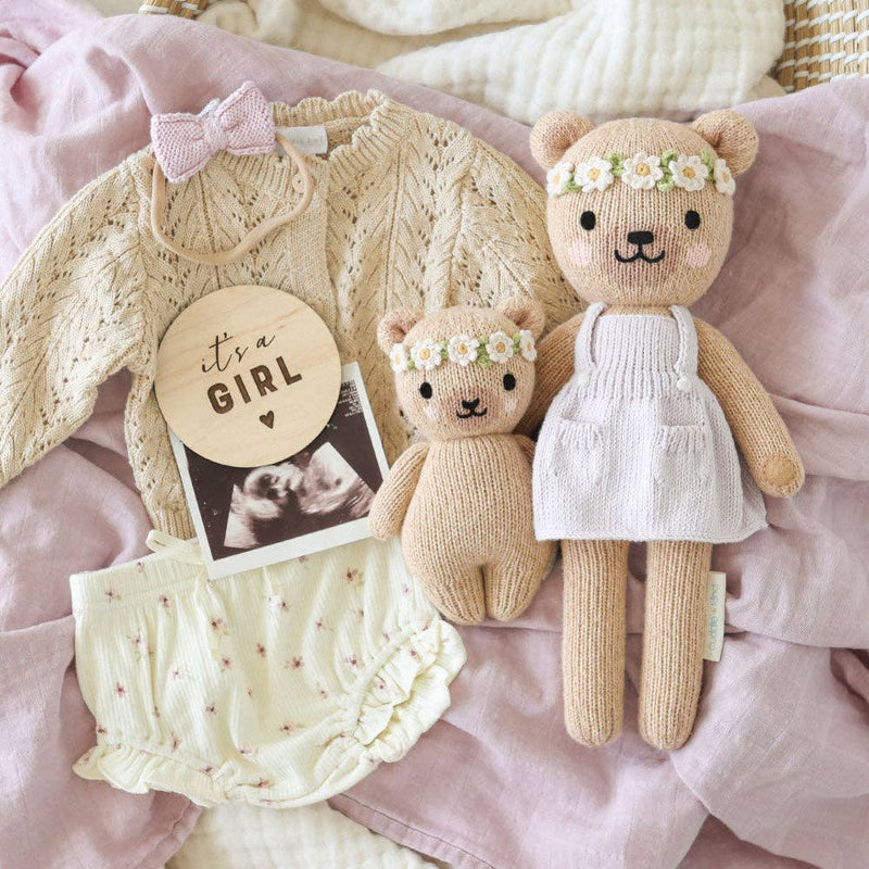 cuddle+kind - Baby honey bear (ivory floral)