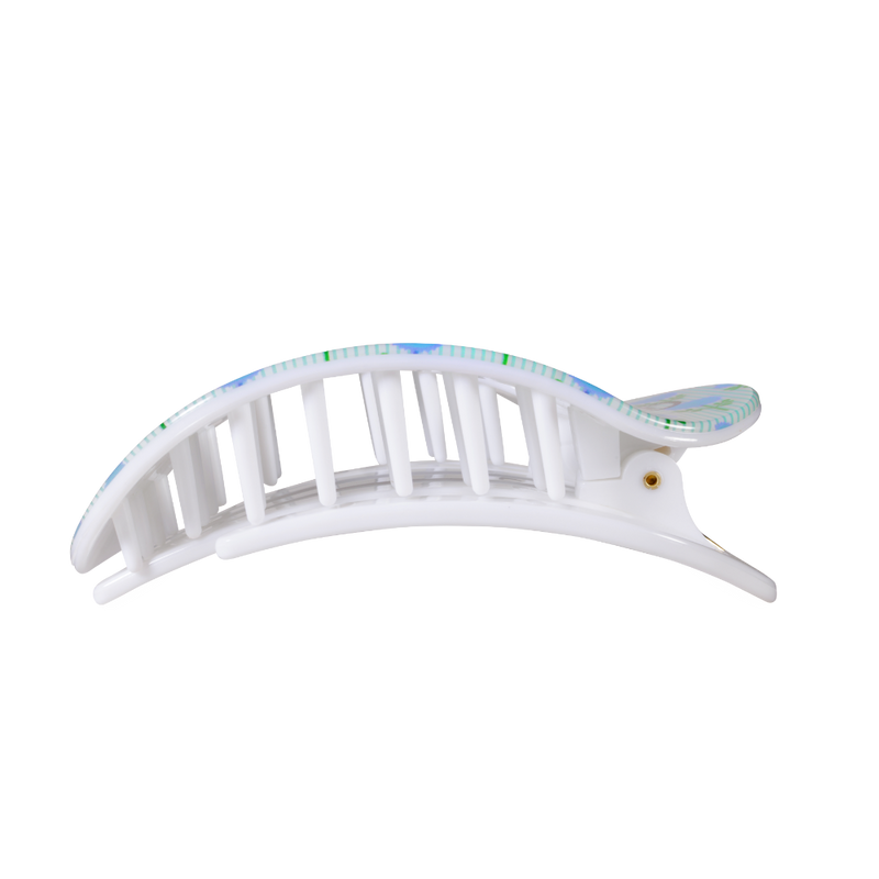 TELETIES - Blue Marigold | Large | Flat Round Hair Clip