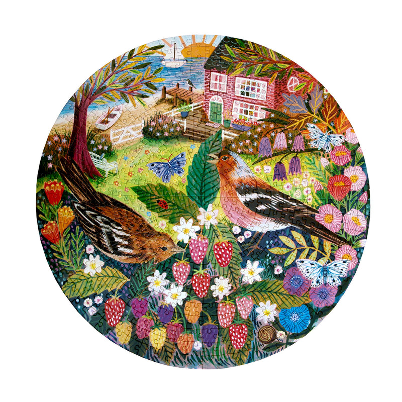 eeBoo - Birds by the Sea 500 Piece Round Puzzle