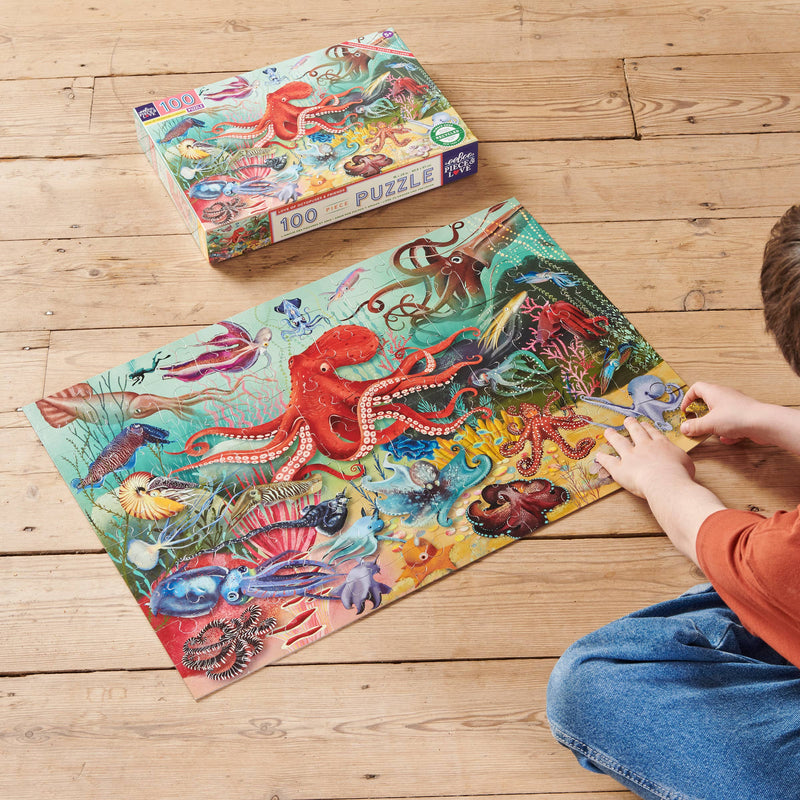 eeBoo - Love of Octopuses & Friends 100 Piece Puzzle