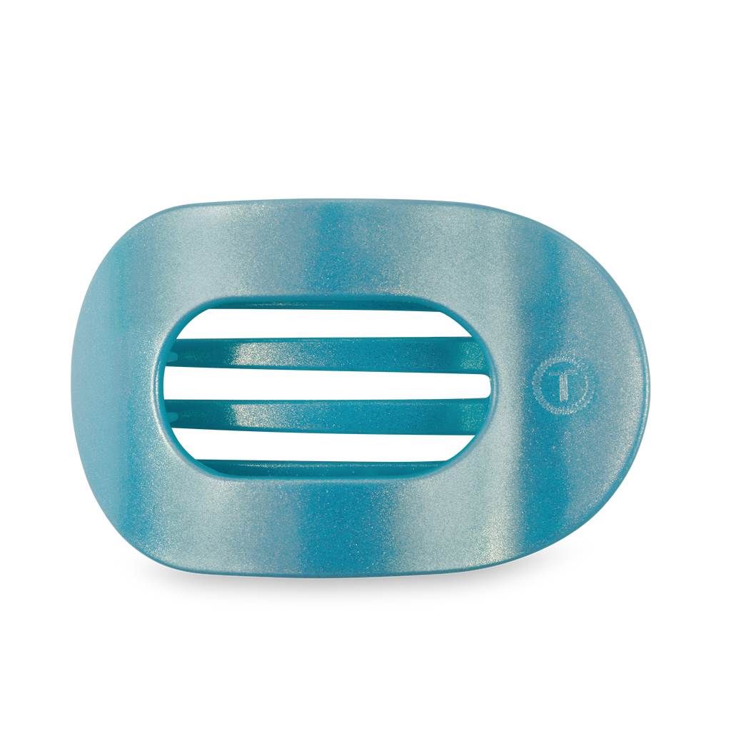 TELETIES - Round Flat Hair Clip | Large | Blue Seas