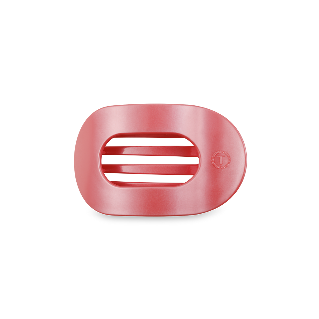 TELETIES - Round Flat Hair Clip | Small | Calming Coral