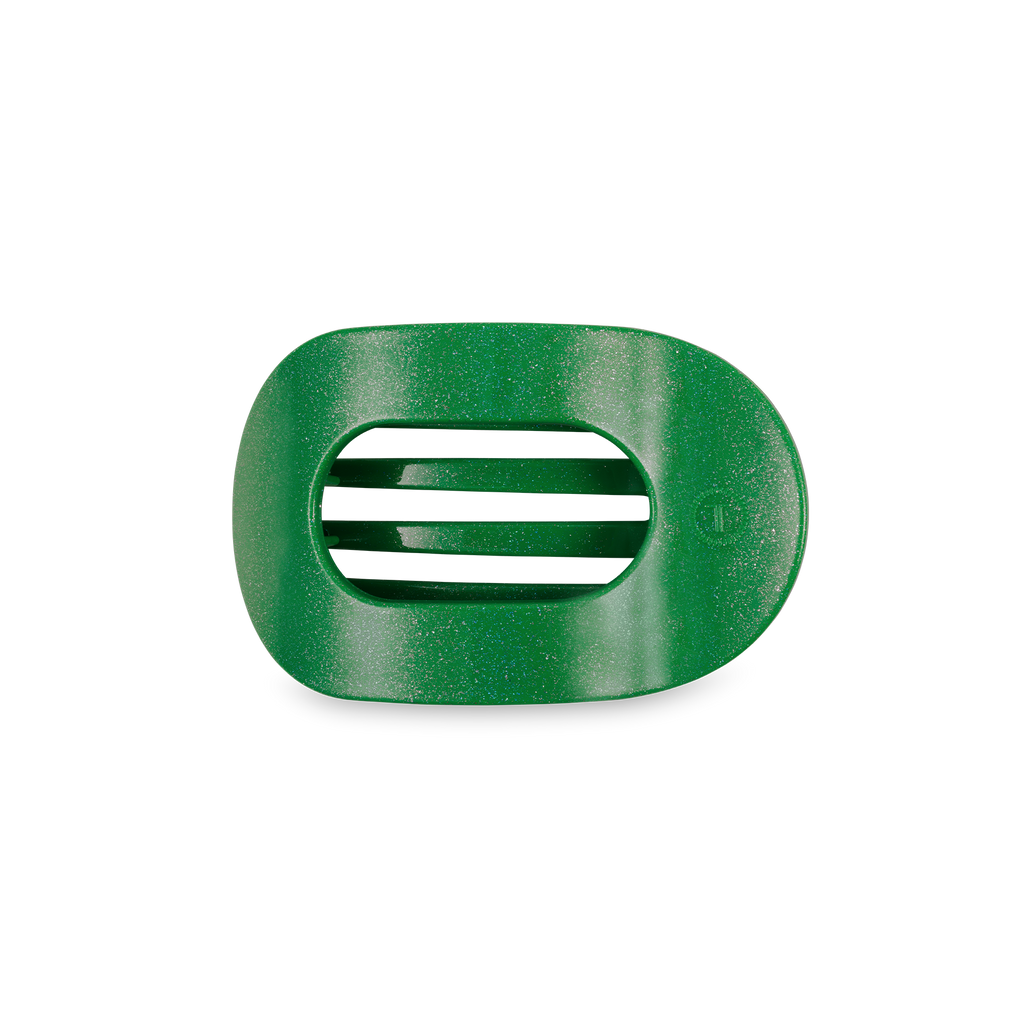 TELETIES - Round Flat Hair Clip | Small | Shamrock Shimmer