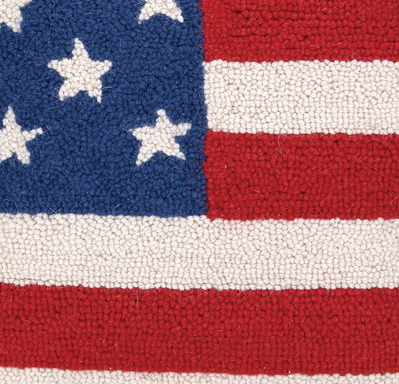 Peking Handicraft - USA American Flag Red White and Blue Hook Pillow