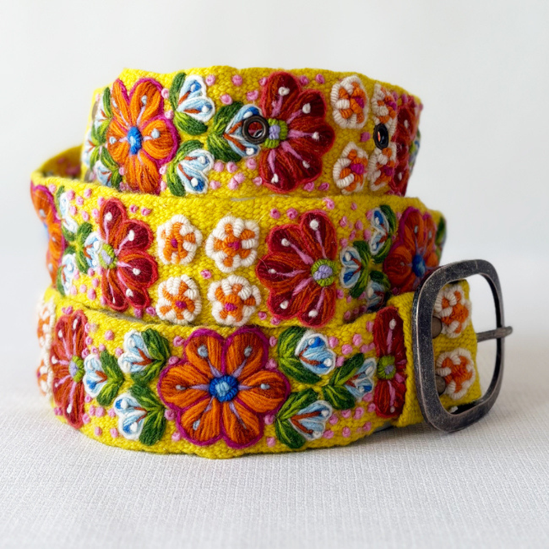 Jenny Krauss - Golden Delicious Embroidered Wool Belt