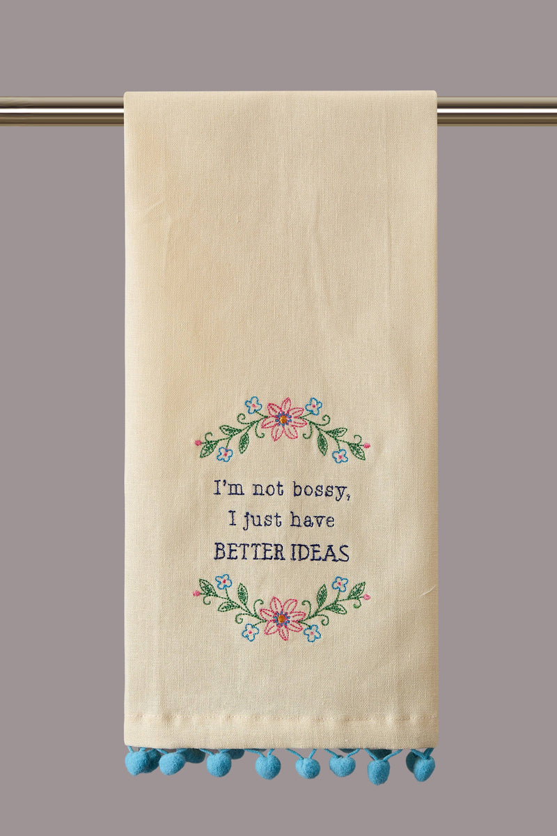 Peking Handicraft - Have Better Ideas Pom Poms Embroidered Kitchen Towel