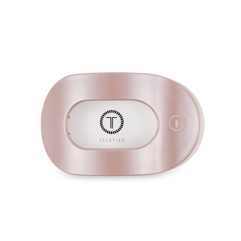 TELETIES - Round Flat Hair Clip | Medium | Pearly Pink