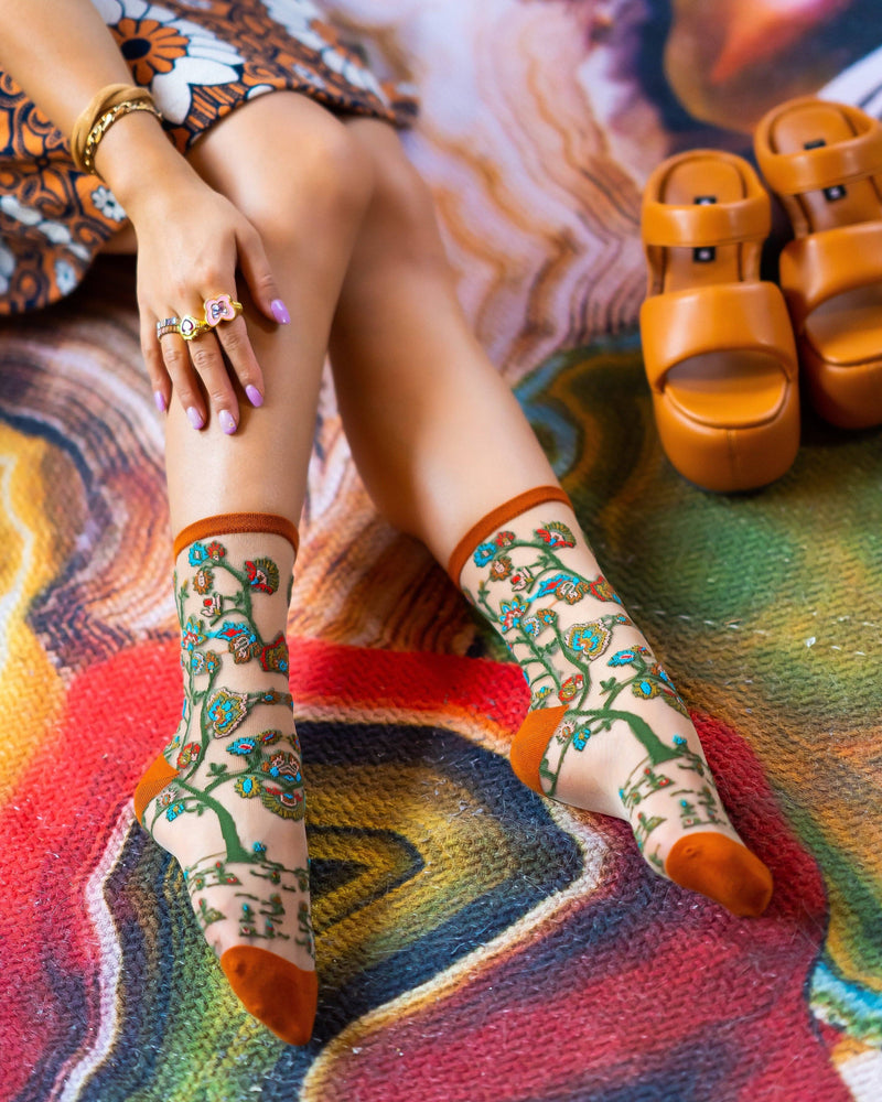 Sock Candy - Tree of Life Sheer Crew Sock