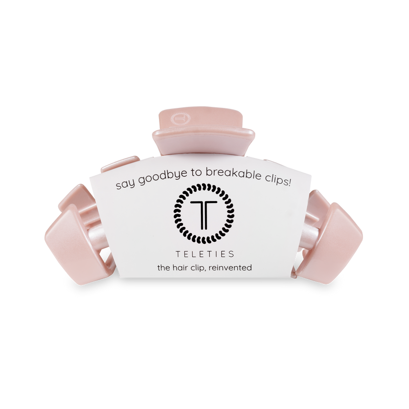TELETIES - Classic Hair Clip | Medium | Pearly Pink