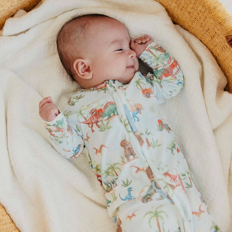 Copper Pearl - Zip-Up Footie Pajama - Dino Explorer