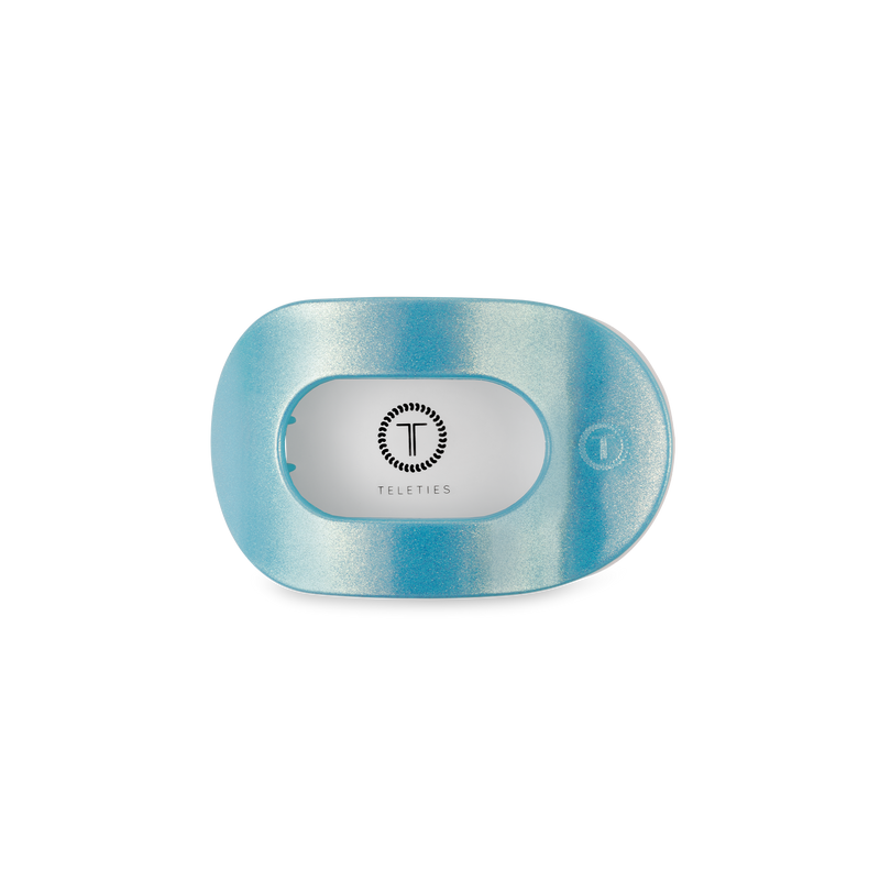 TELETIES - Round Flat Hair Clip | Small | Blue Seas