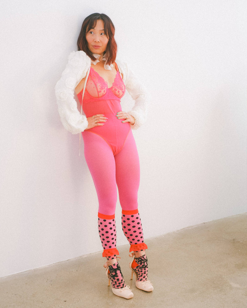 Sock Candy - Polka Dot Bow Knee High Sheer Sock