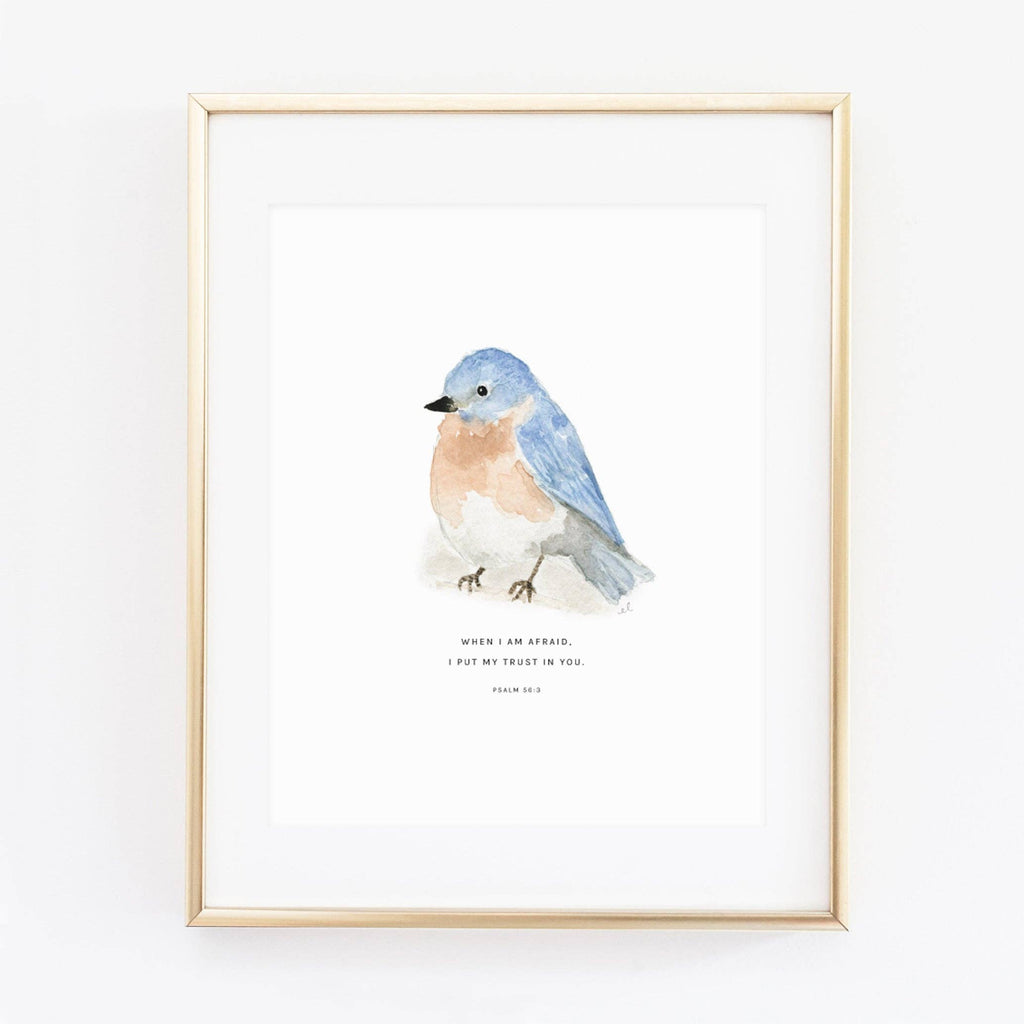 emily lex studio - Psalm 56:3 bluebird scripture print