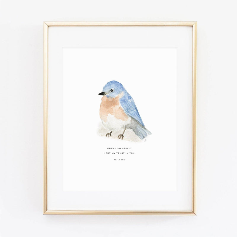 emily lex studio - Psalm 56:3 bluebird scripture print