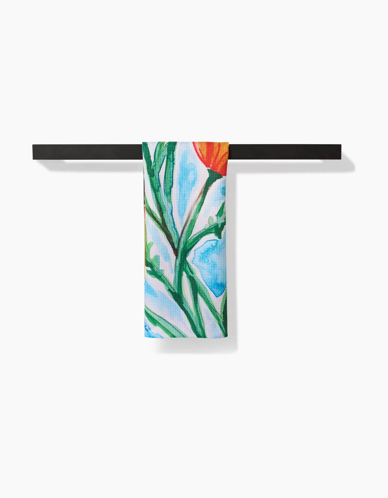 Geometry - Golden Poppy Flowers Tea Towel