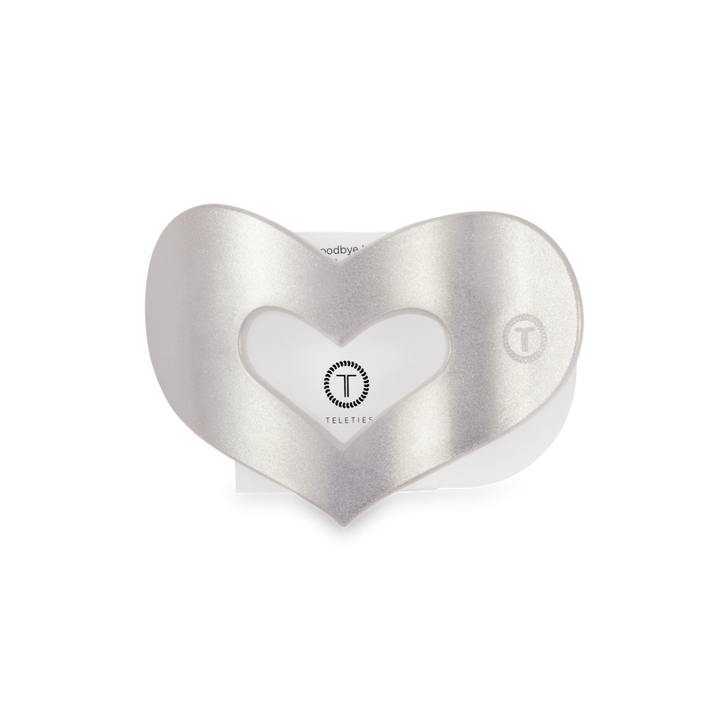 TELETIES - Mother of Pearl Heart Flat Clip