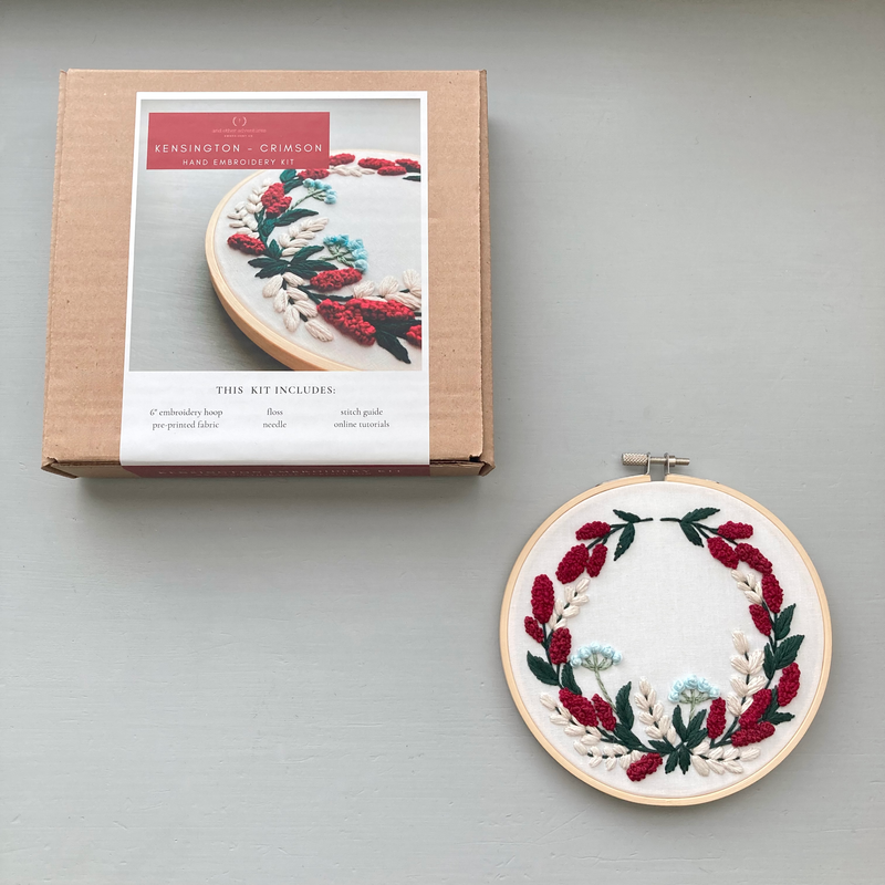 And Other Adventures Embroidery Co - Hand Embroidery Kit - Kensington Crimson