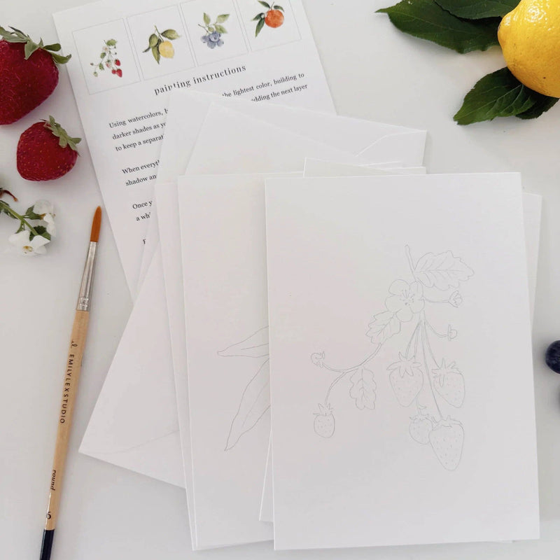 emily lex studio - Fruit paintable watercolor notecard set