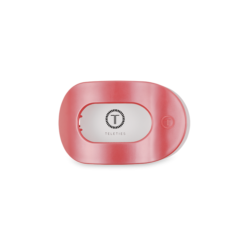 TELETIES - Round Flat Hair Clip | Small | Calming Coral