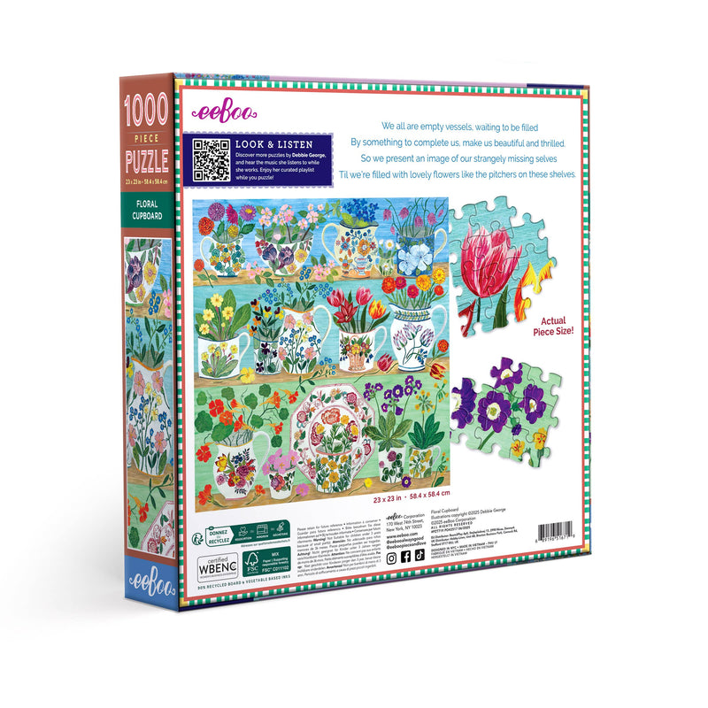 eeBoo - Floral Cupboard 1000 Piece Puzzle
