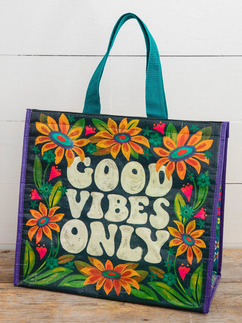 Natural Life Insulated Cooler Tote - Good Vibes Only