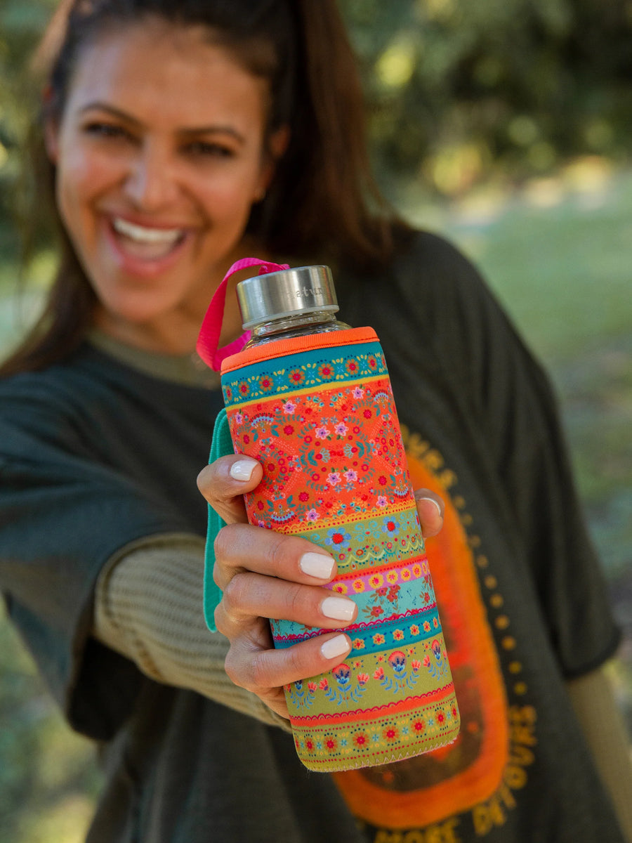 Natural Life® Wrist Water Bottle Holder Turquoise Border AnnePaige